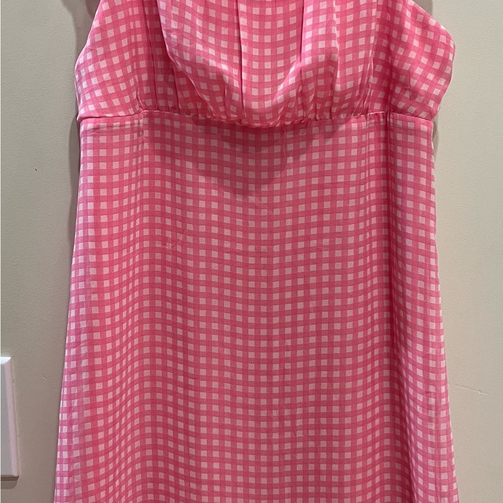 Girls Size 14 Pink Gingham Sleeveless Dress!
